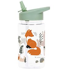 A Little Lovely Company Water Bottle with. Straws - 450 mL - Lin