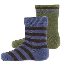 Noa Noa miniature Socks - 2-Pack - Boy Jamie Socks - Blue/Brow