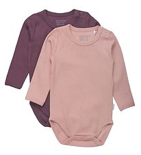 Minymo Bodysuit l/s - 2-Pack - Misty Rose