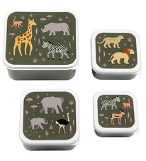 A Little Lovely Company Lunchbox Set - 4 pcs - Savanna