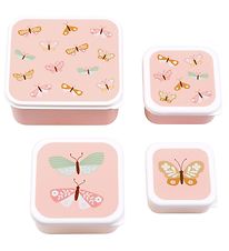 A Little Lovely Company Lunchbox Set - 4 pcs - Butterflies
