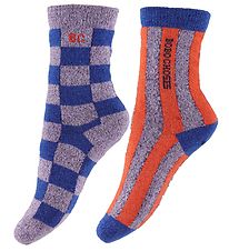 Bobo Choses Socks - 2-Pack - Checkerboard Duck Stripes - Purple/