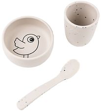 Done by Deer Dinner Set - Silicone - 3 Parts - Birdie Sand