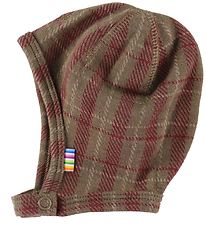 Joha Baby Hat - Wool - Brown/Red Check