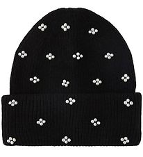 Little Pieces Beanie - LpNavana - Black w. Beads