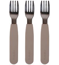 Filibabba Silicone Forks - 3-Pack - Warm Grey