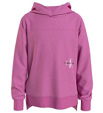 Calvin Klein Hoodie - Monogram Off Placerad Hoodie - Iris Orch