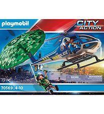Playmobil City Action - Poliisihelikopteri: Laskuvarjotakaa