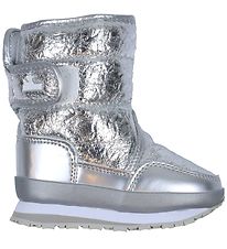 Rubber Duck Winter Boots - Cracked Metallic - Silver