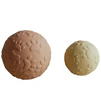 Natruba Ballen - Natuurlijk Rubber - 2-pack - Geel m. Pootafdruk