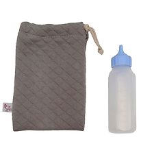 Asi Doll Accessories - Feeding Bottle w. Storage Bag - Warm Grey