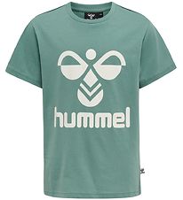 Hummel T-shirt - hmlTres - Mineral Blue w. Logo