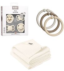 Bibs Gift Set - Links, Muslin Cloths and Dummies - White