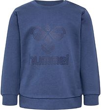 Hummel Sweat-shirt - hmlFastwo Citron Sweat-shirt - Vrai Marine