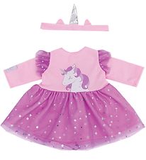 Tiny Treasures Doll Clothes - Dress w. Unicorn - Purple