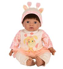 Tiny Treasures Puppe m. Dunkles Haar - Giraffe Outfit