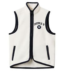 Wood Wood Fleece Vest - Jed - Off White m. Navy