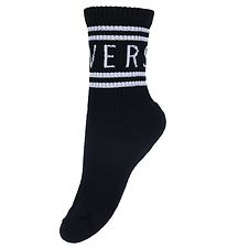 Versace Chaussettes - Noir Avec Blanc Logo