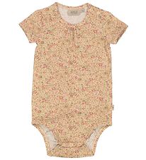 Wheat Romper s/s - Nauwelijks Beige Small bloemen