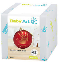 Baby Art Christmas Ornaments - Hand and Footprints - Red