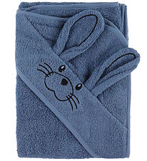Nørgaard Madsens Baby towel w. Rabbit ears - 100x100 cm - Denim