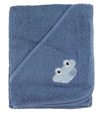 Nrgaard Madsens Hooded Towel - 75x75 cm - Denim Blue w. Car