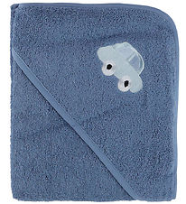 Nørgaard Madsens Baby towel - 75x75 cm - Denim Blue w. Car