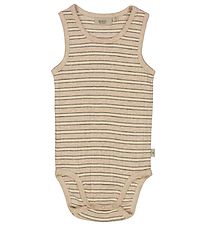 Wheat Bodysuit Sleeveless - Oat Melange Stripe