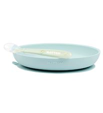 Nattou Set de Vaisselle - Silicone - 2 Parties - Light Blue