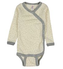 Engel Wrap Bodysuit l/s - Wool/Silk - Natural