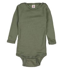 Engel Samfella L/æ - Ull/Silki - Olive