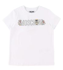 Moschino T-Shirt - Optique White av. Argent/Robots