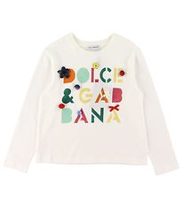 Dolce & Gabbana Pullover - Wei m. Text/Knpfe