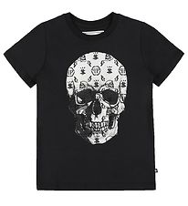 Philipp Plein T-Shirt - Stenen Schedel - Zwart m. Wit/Strass