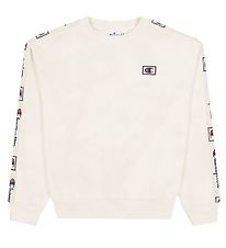 Champion Fashion Sweat-shirt - Blanc/Gris av. Logo