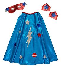 Meri Meri Costume - Cloak, Maybe and Bracelet - Blue Superhero
