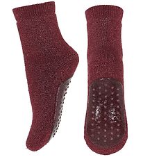 Chaussettes av. Antidérapant MP - Celina - Rouge Foncé av. Brill