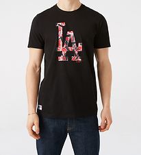 New Era T-Shirt - Los Angels Dodgers - Schwarz/Pink