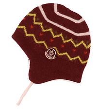 Moncler Bonnet - Laine/Coton - Bordeaux av. Motif