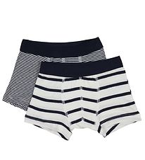 Petit Bateau Boxer nærbuxur - 2 Pakki - Dökkblátt/Hvít - röndótt