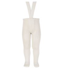 Condor Tights w. Suspenders - Rib - Beige