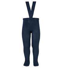 Condor Tights w. Suspenders - Rib - Blue