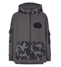 Emporio Armani Kapuzenjacke - Anthrazitgrau m. Camouflage