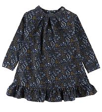 Smallstuff Klänning - Flower - Dark Blue