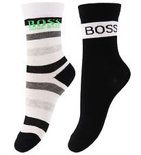 BOSS Socks - 2-Pack - Casual - Black/White w. Stripes
