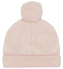 Emporio Armani Bonnet - Laine/Soie - Rose av. Blanc