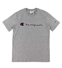 Champion Fashion Stuttermabolur - Grátt M. Lógó