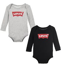 Levis Rompers l/s - 2-pack - Grey Heather/Black