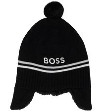 BOSS Beanie with. Fleece - Knitted - Navy