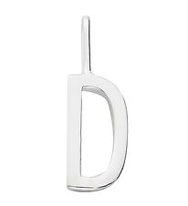 Design Letters Pendant For Necklace - D - Silver